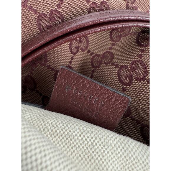 Gucci Horsebit Burgundy Canvas Drawstring Shoulder Bag Canvas - Picture 16 of 16